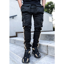 2022 Sports Top Mens Stretch Sweatpants Slim Solid Color Gym Pants Jogger Reflect Running Training Jogging Pants Man