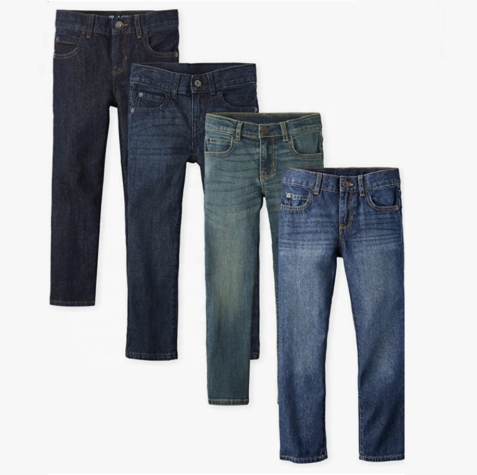 New Design Kids Denim Jeans Full Length Black Blue Jeans Boys Elastic Waist Pants Children's Clothing