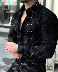 Fashion Custom Men Tee Dress Shirts Casual Clothes Long Sleeve Printing Shirts For Mens
