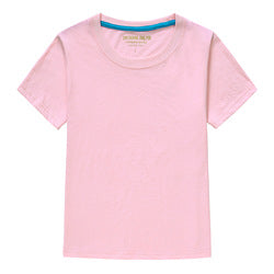 Wholesale Short Sleeve Solid Color Blank Shirts Child Kid Boys Girls Top Logo Custom Kids Cotton T Shirt