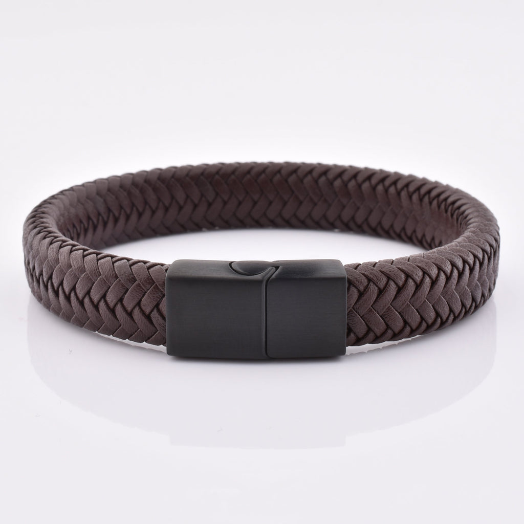 wholesale luxury mens magnetic clasp men jewelry bracelet real leather bracelet