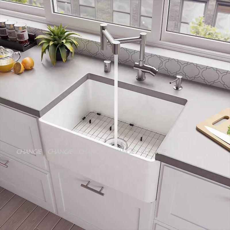 6533 Farmhouse Sink Deep Single Bowl 12l White Ceramic Porcelain Fireclay Apron Front Farmhouse Sink Kitchen Farm House Sink