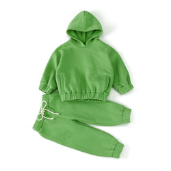 Wholesale Kids Boys 2 Piece Fleece Sweatshirt Girls Sweatsuit hoodies set Children Tracksuit Jogger Set
