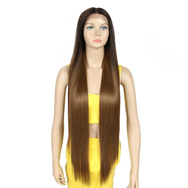 natural hair wigs for black women straight synthetic lace front hair 38 inch ombre lace front wig cosplay blonde lace front wig