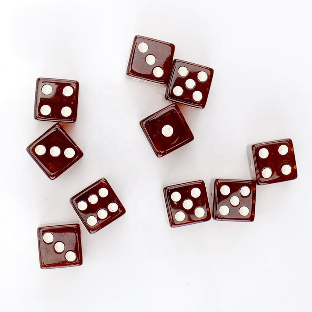 16mm Resin Dice Transparent Color Dice Set D6 Customized Acrylic Plastic Dice Game