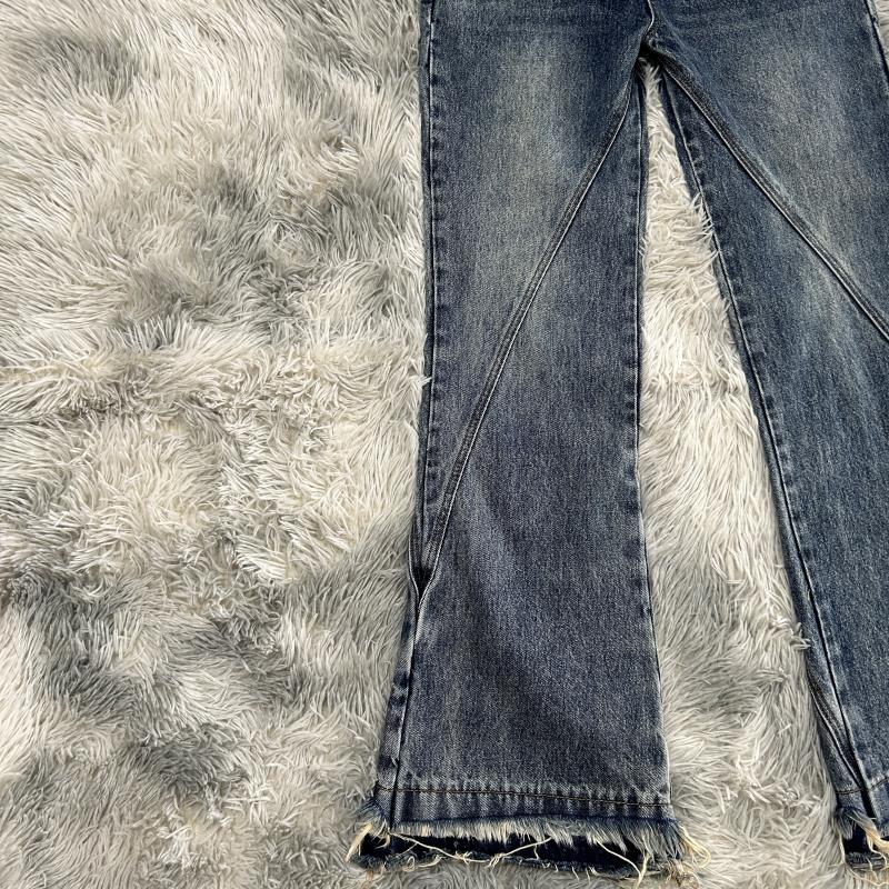 DENIMGUYS fashion denim streetwear jeans custom waist ripped distressed men flared jeans pants