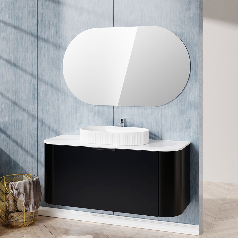 New Design Modern Wood PVC 42 Inch Ceramic Top Bathroom Cabinet Vanities with Wash Basin