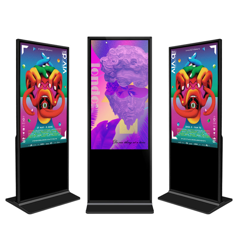 43 55 inch advertisement indoor high brightness lcd touch screen floor standing totem digital signage display for advertising