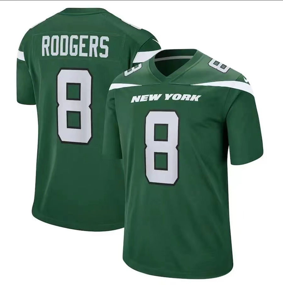 Wholesale 32 Teams Stitched American Football Jerseys New York 8 Aaron Rodgers 1 Ahmad Gardner 2 Wilson 12 Namath