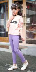 Wholesale Hot Sale Fashion Side Pants Cute Accessory Soft Comfortable Cotton Knits Girls Kids Leggings