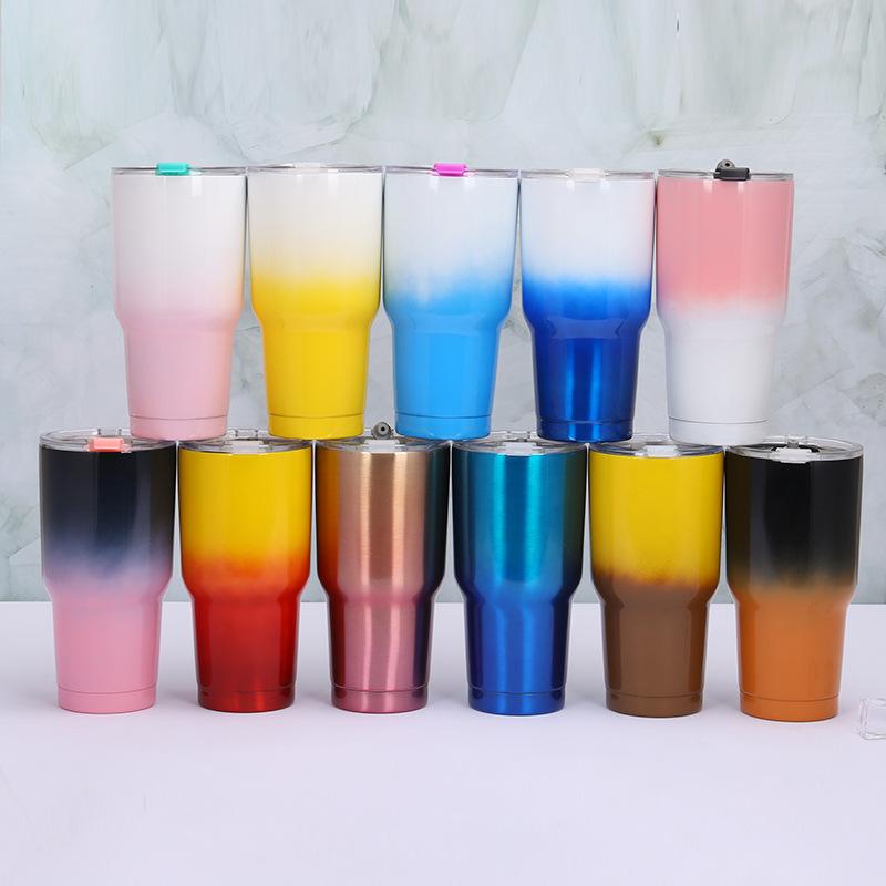 curving stainless steel tumblers double wall insulation coffee mugs curve wine cup with lid