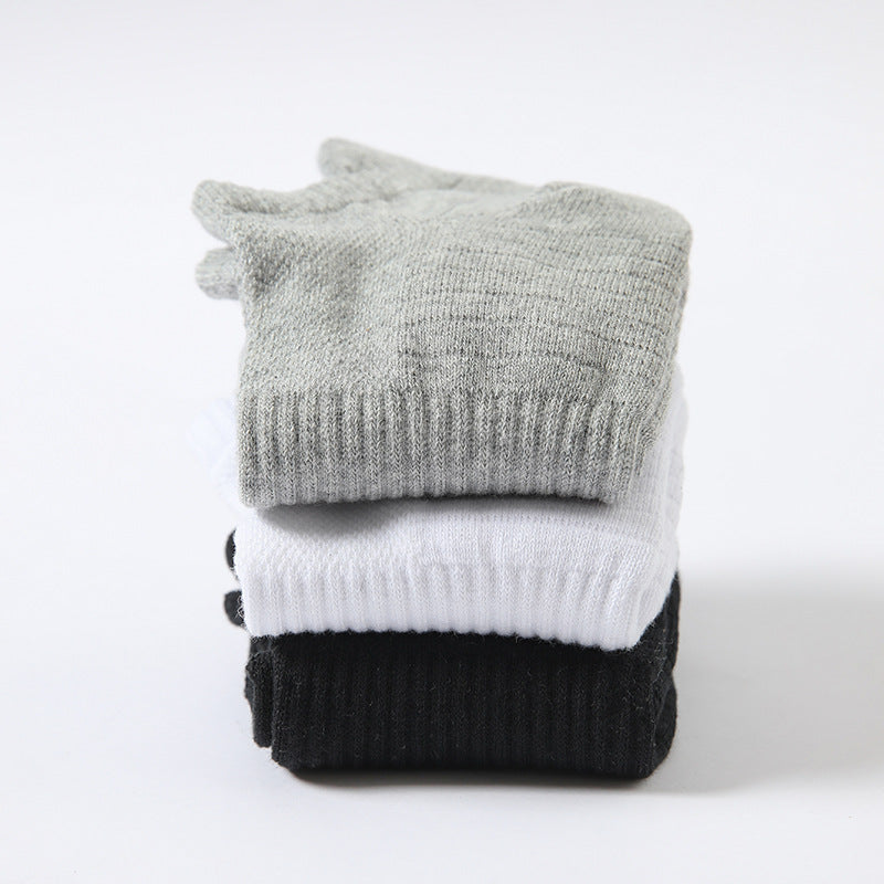 Breathable Black White Athletic Running Socks Custom Cotton Men Women Short Sport Sport Ankle Socks