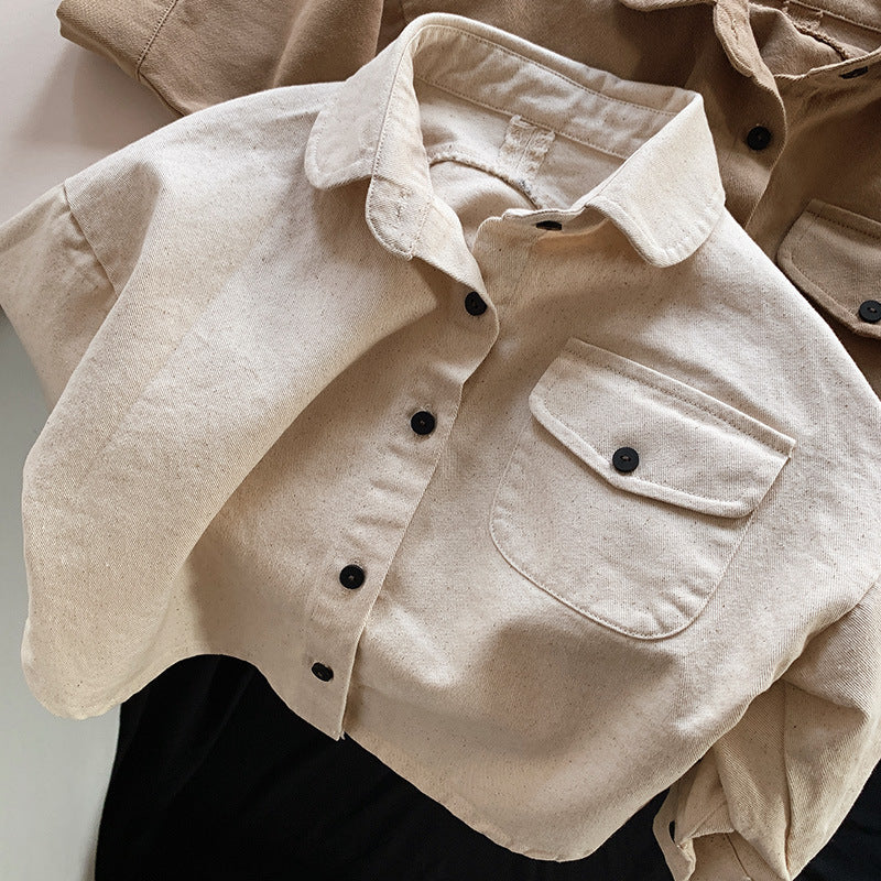 Customized Long Sleeve Cotton Denim Clothes Child Jeans Kids Shirt Baby Sweater for Boy Girl