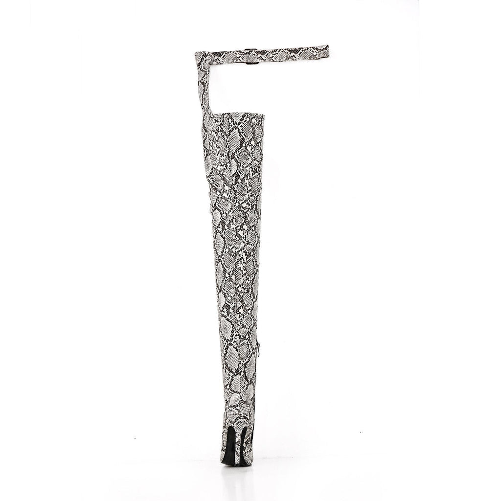 fashionable luxury sexy shoes snakeskin designer womens heel long heels leather dancer stripper high knee boots women shoes