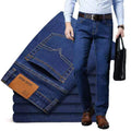 Wholesale large size fashion loose stretch men straight jeans 2023 new design trend high waist business casual long pants
