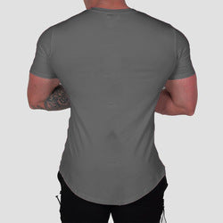 Elastic custom logo Short Sleeve mens t shirt  Training  Fitted Workout  Fitness Mens Slim Fit Sport  oversize  Gym Shirt