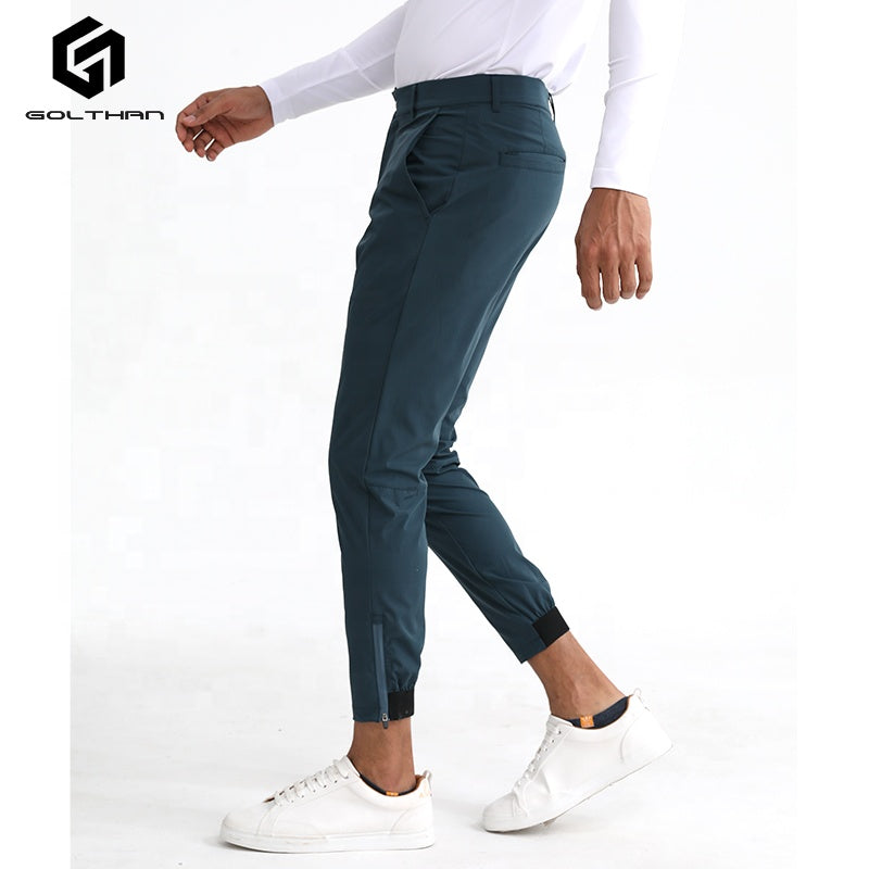 Golthan Wholesale Men High Quality Custom logo Nylon Athletic Golf Wear Blank Sports Jogger Pants