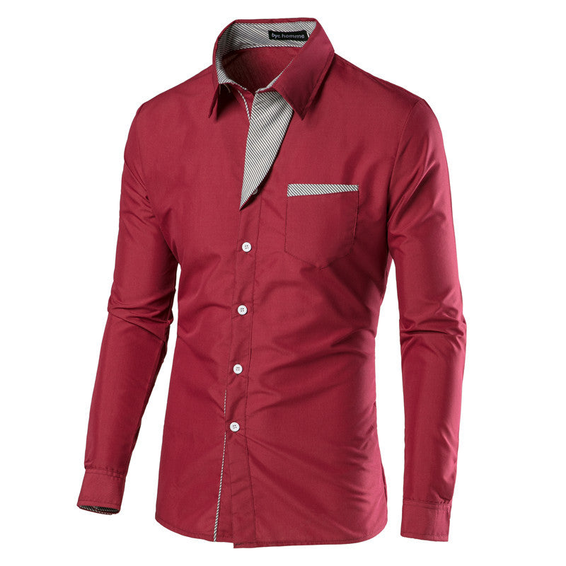 enerup wholesale new design camisa masculina long sleeve mens korean slim formal casual male dress shirt