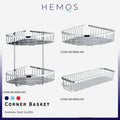 Hemos Bathroom Shelves Wall Mounted Shower Corner Storage Shelf Stanless Steel Basket  Multilayer Kitchen Organizer Rack