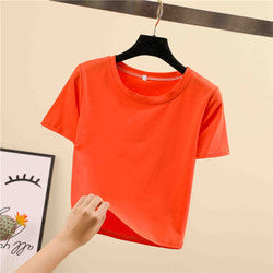 Fashion Wholesale Spring Oversize Blank Yoga Top Women Tees Cropped Plain T Shirt For Ladies