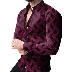 custom silk slim men tee dress shirts casual clothes long sleeve printing shirts for mens fashion shirts