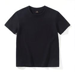 High Quality 200gsm 100% Cotton Children's Short Sleeve Loose T-shirt Boys Girls Solid Color Blank Printable Shirt Custom Logo