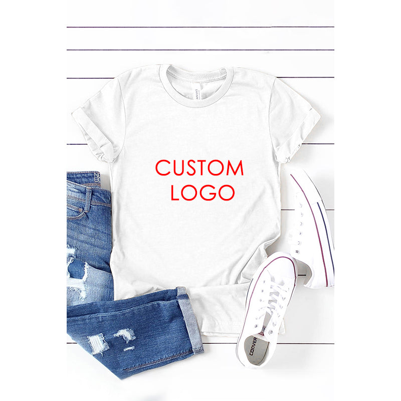 Label Private Customize Printed Logo O-Neck Breathable Women Custom T Shirt Printing Blank T-shirt