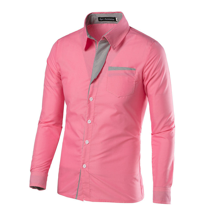 enerup wholesale new design camisa masculina long sleeve mens korean slim formal casual male dress shirt