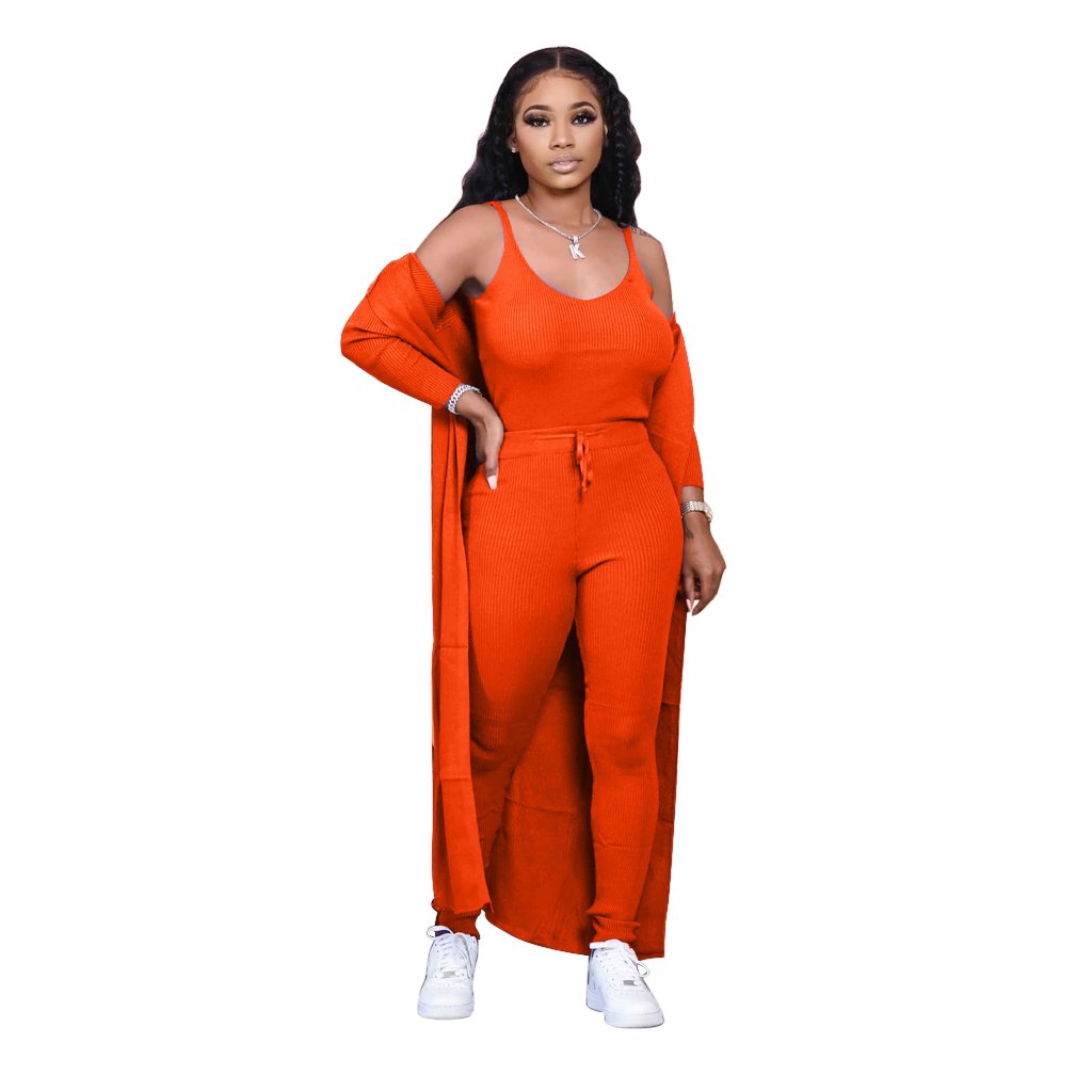 custom logo drop ship 2020 solid women fall clothing 2020 long sleeve long pants women three piece pant set a5198