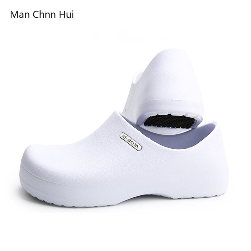 High Quality White Chef Shoes for Men Hotel Restaurant Kitchen Waterproof Work Shoes Catering Anti-Slip EVA Cook Waiter Shoes