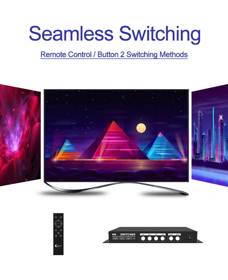 QMV-H4 4K LED Video Splitter Switcher Multimedia Advertise Screens Switcher Divider Video For Converter