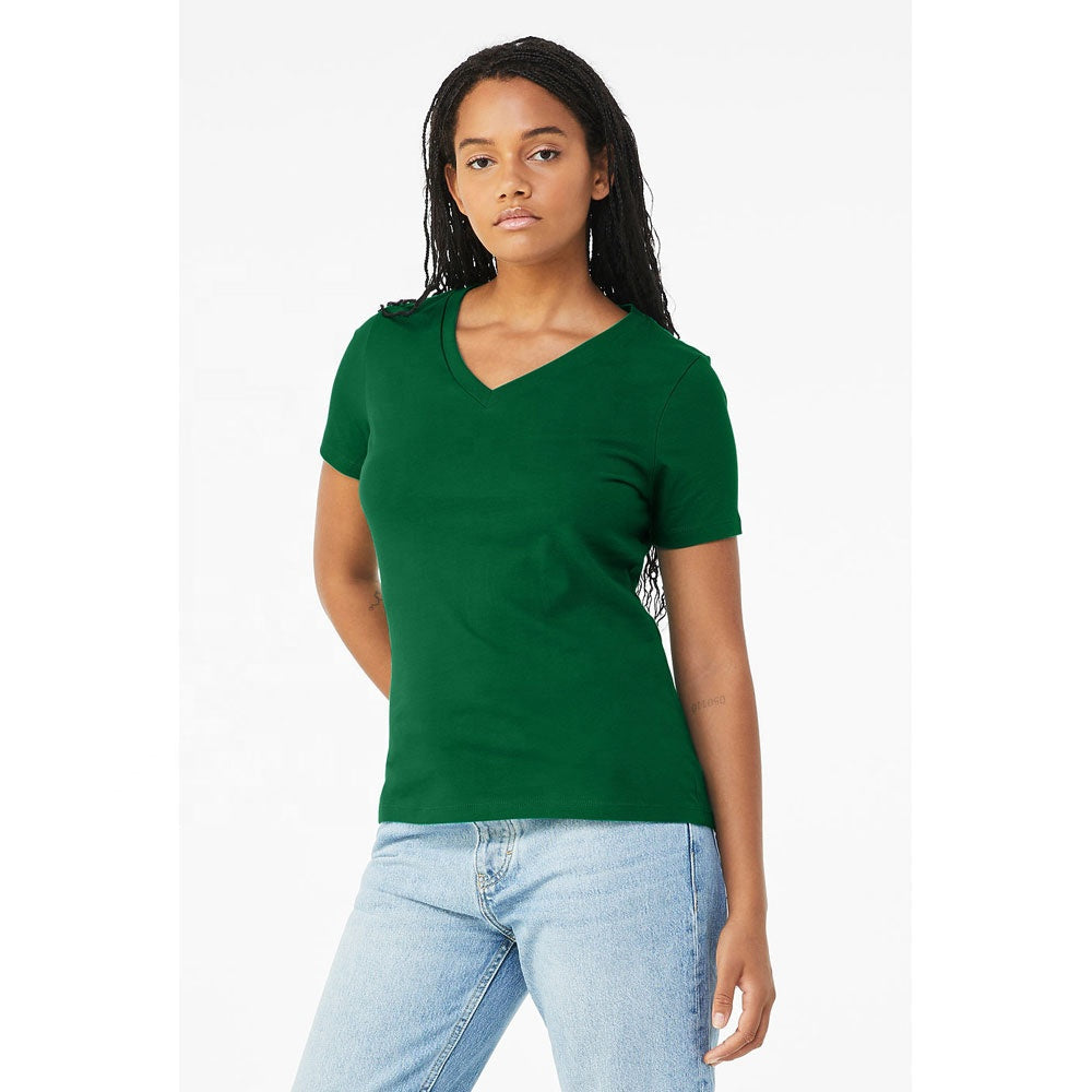 2023 Ideal Bella Canvas Kelly color 6405 WOMEN'S RELAXED JERSEY SHORT SLEEVE V-NECK TEE  Breathable t shirt