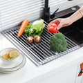Stainless Steel Collapsible Dish Drain Rack Storage Rack above the Sink Tray Household Bathroom Gadgets Kitchen Tools