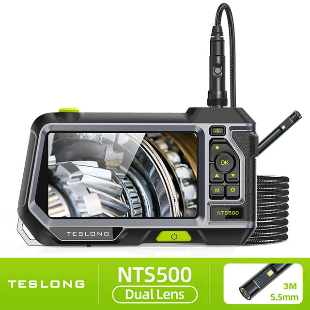 TESLONG NTS500 Endoscope-Borescope with 5" IPS Screen, IP67 Waterproof 1080P HD Inspection Camera for Car Pipe Plumbing HVAC