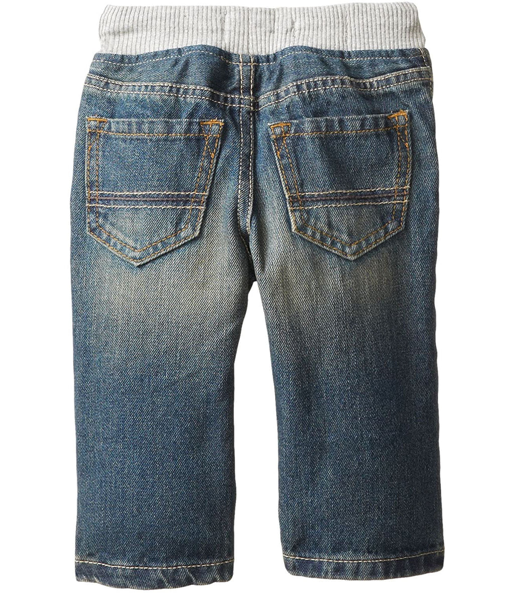 Wholesale denim garment factory blue pull on kid's biker jogger pants denim jeans