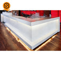 Custom made Acrylic solid surface night club hookah lounge furniture LED bar counter design