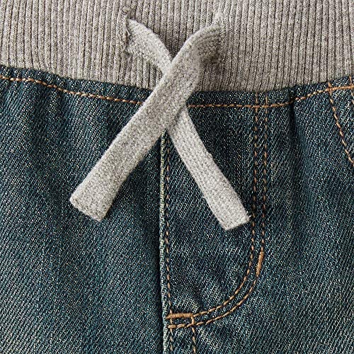 Wholesale denim garment factory blue pull on kid's biker jogger pants denim jeans