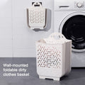 Wall-mounted Folding Laundry Basket Household Dirty Clothes Storage Basket Small/Large Plastic Laundry Bathroom Organizer