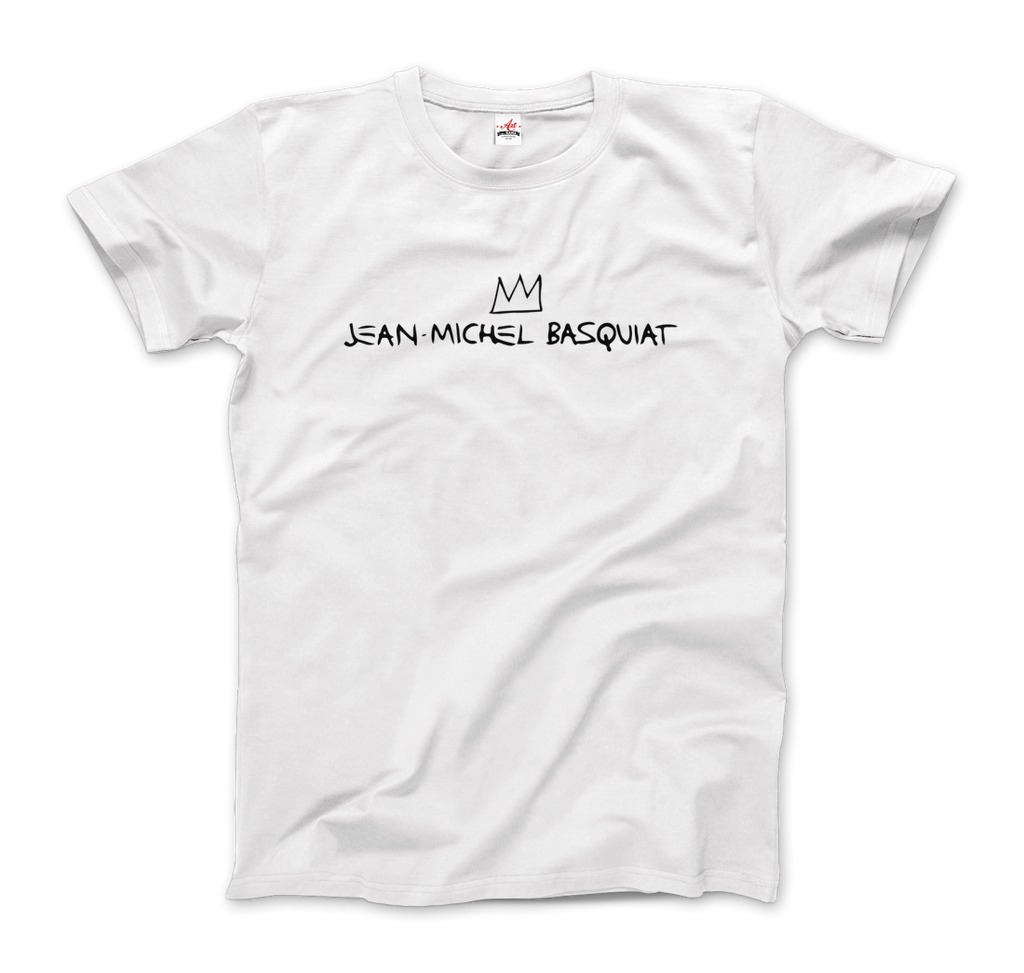 jean michel basquiat signature with crown t shirt