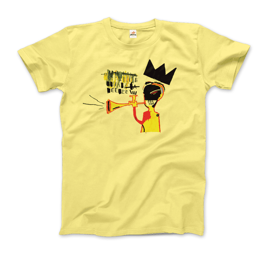 jean michel basquiat trumpet 1984 artwork t shirt art o rama
