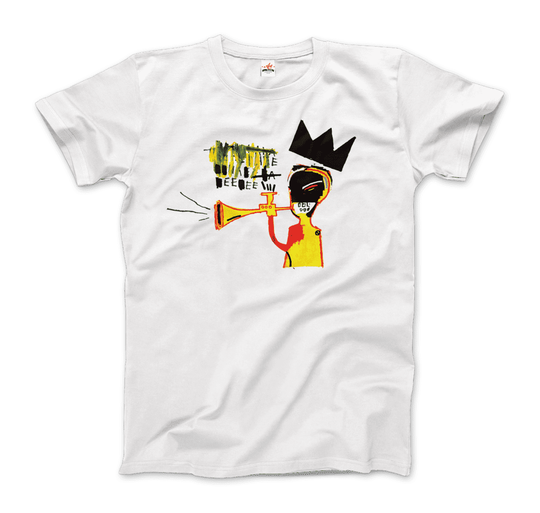 jean michel basquiat trumpet 1984 artwork t shirt art o rama