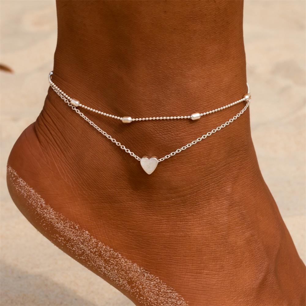 simple heart anklet ankle bracelet 1