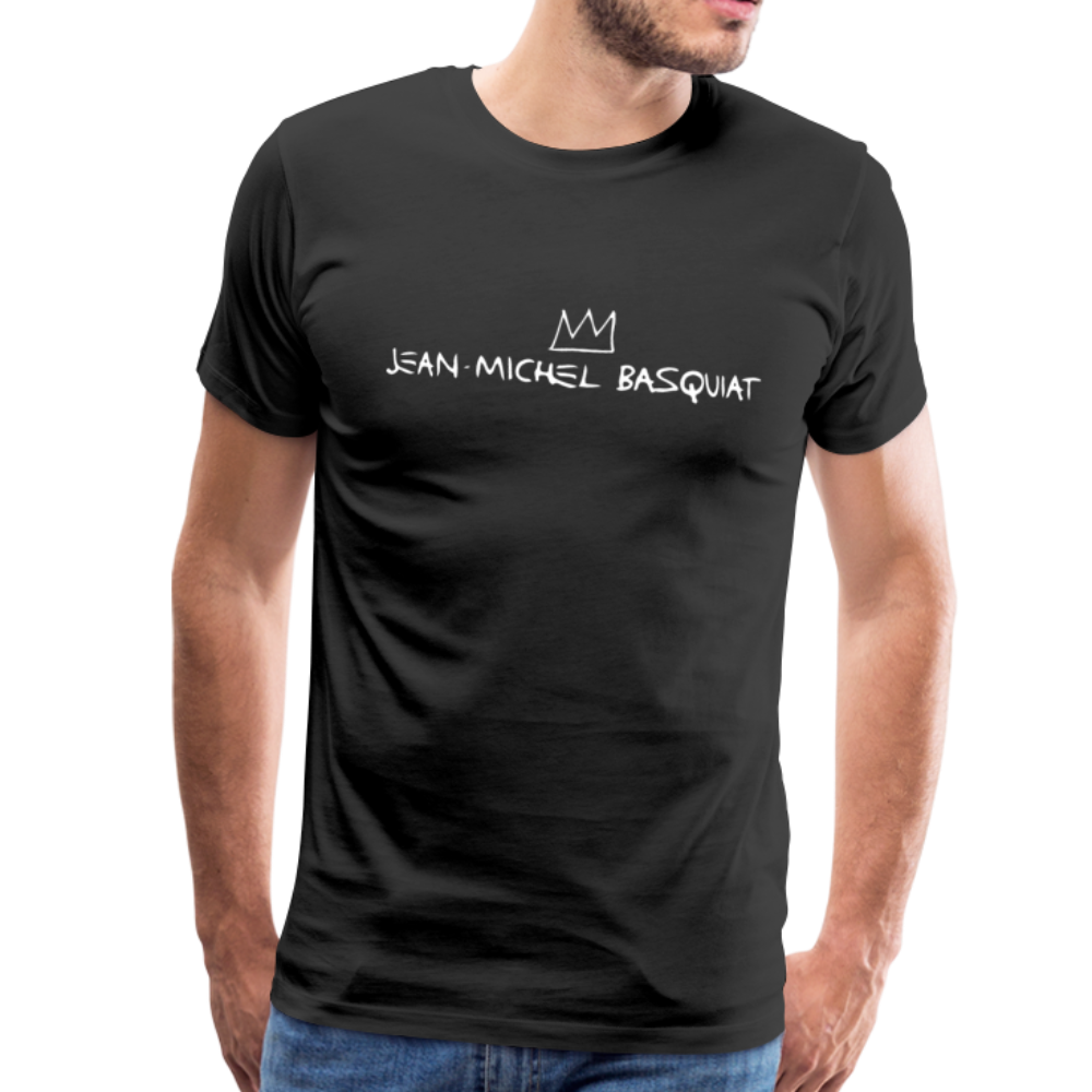 jean michel basquiat signature with crown t shirt