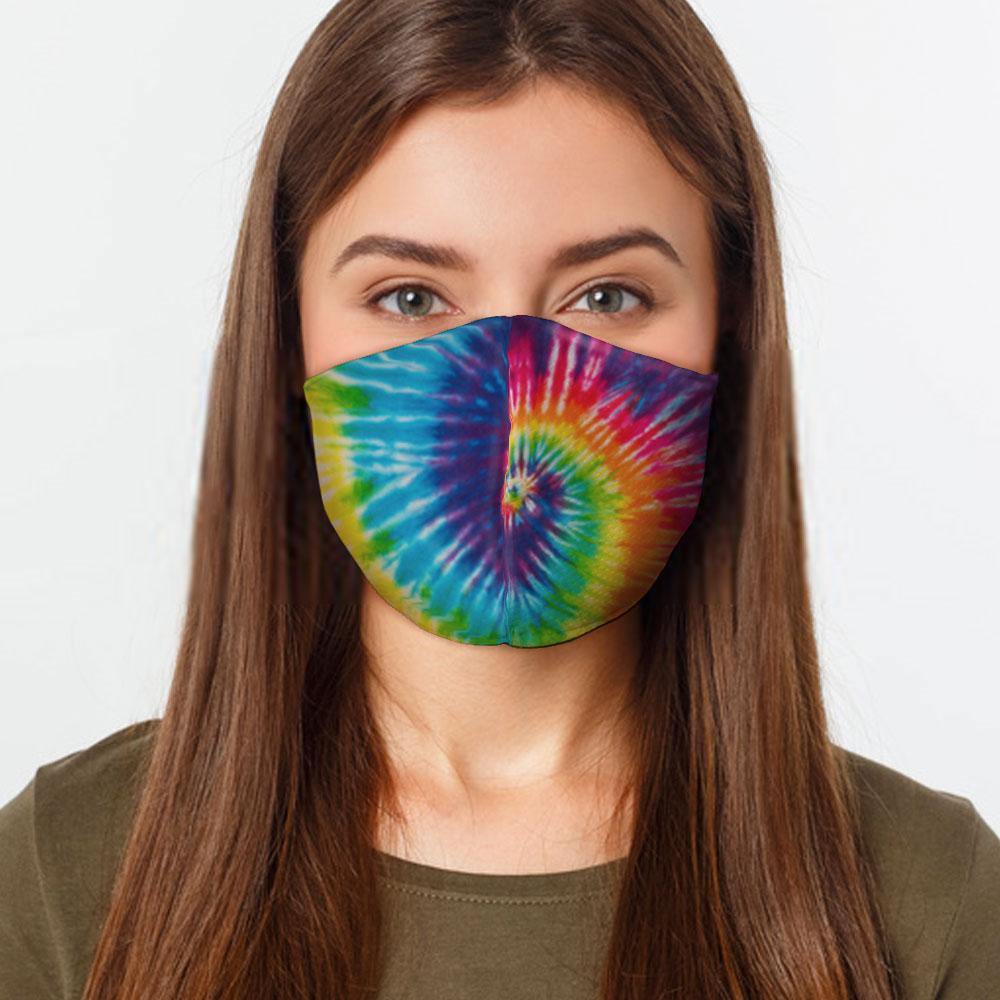 tie dye preventative face mask