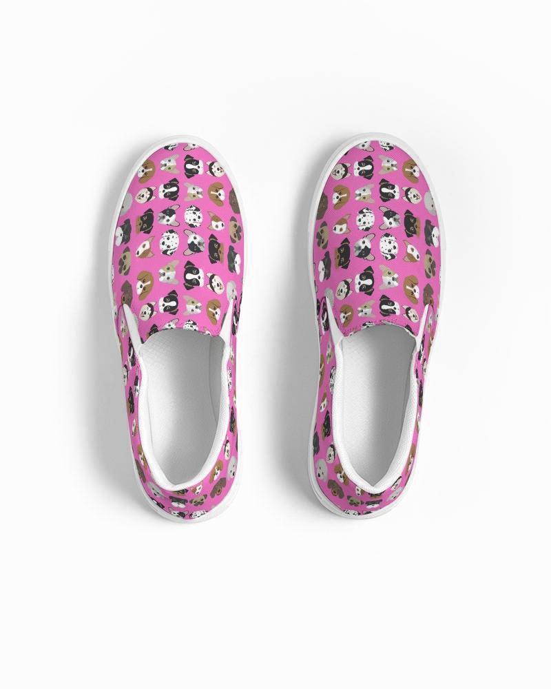 sneakers love the pink doggie pattern womens slip on canvas shoe