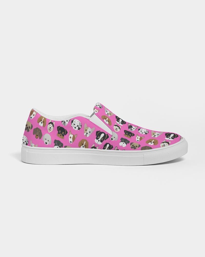 sneakers love the pink doggie pattern womens slip on canvas shoe
