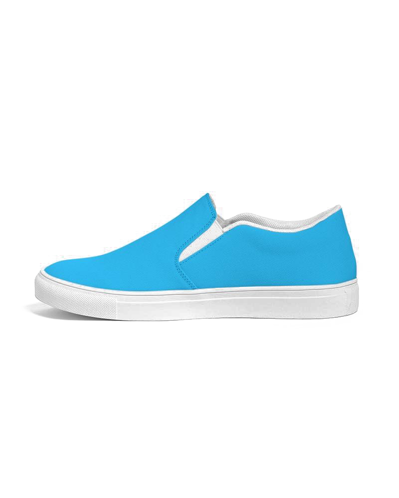womens casual sneakers vibrant blue low top slip on canvas sports shoes