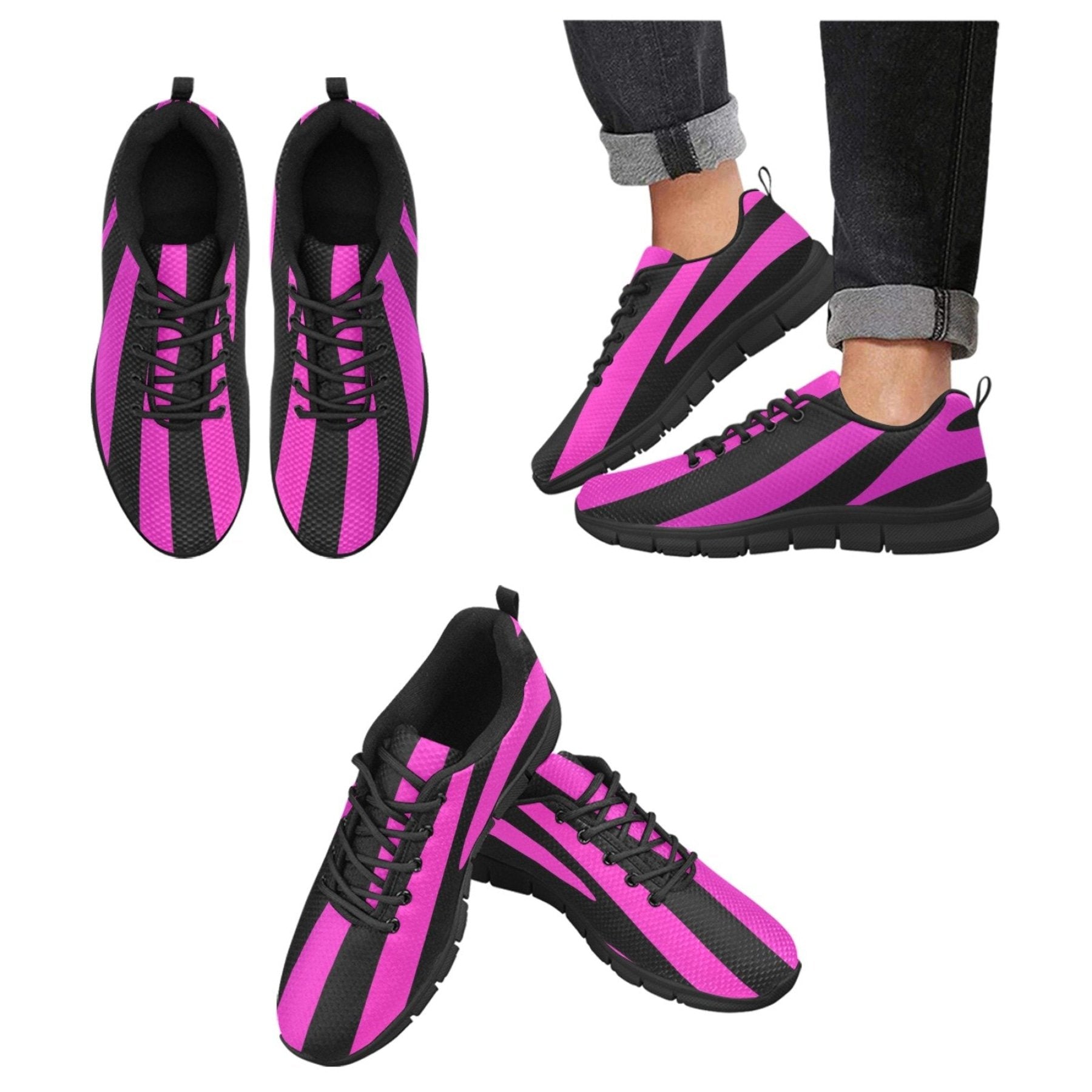 womens sneakers black and purple stripe black bottom running shoes