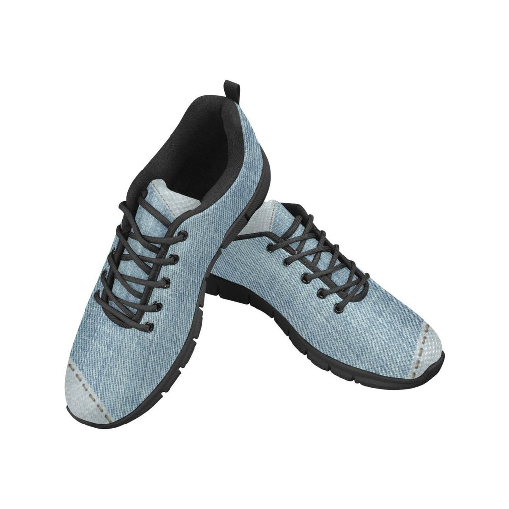 womens sneakers patch denim style black bottom running shoes